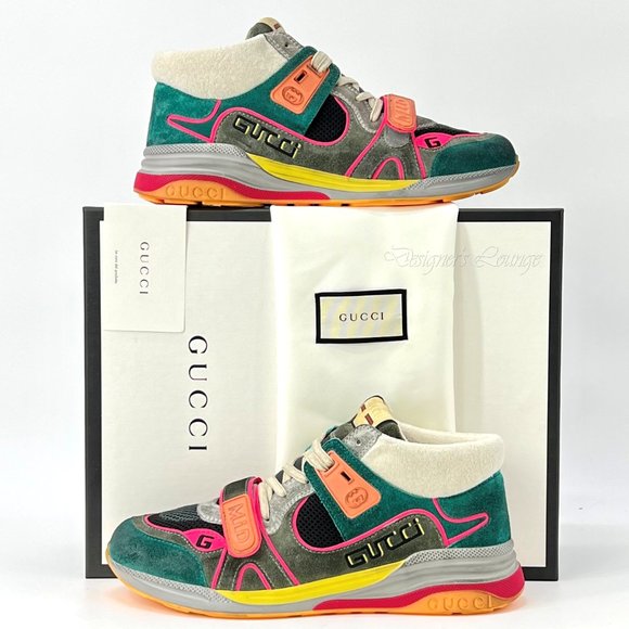⚡️SOLD! NEW GUCCI Men's Ultrapace Mid Top Suede Leather Sneakers 8 US / 7.5 G - Picture 12 of 12